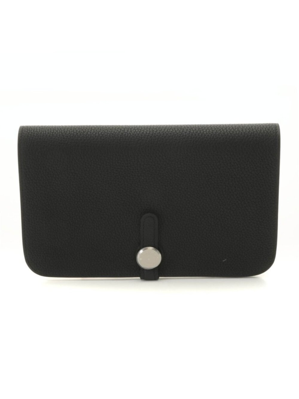 Hermes Dogon Duo GM Wallet Taurillon Clemence Black Silver